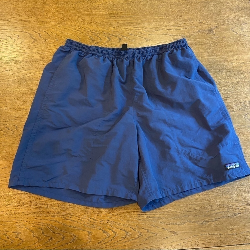 Patagonia Baggies Men Swim Trunks Blue L Mesh Lined Pockets 7” High Rise